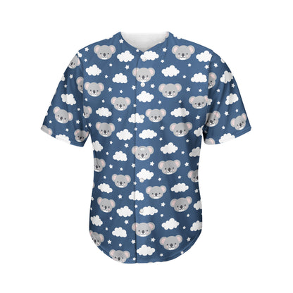 Good Night Koala Pattern Print Men's Baseball Jersey