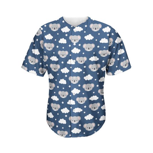 Good Night Koala Pattern Print Men's Baseball Jersey