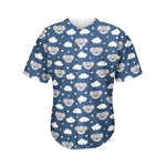 Good Night Koala Pattern Print Men's Baseball Jersey