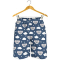 Good Night Koala Pattern Print Men's Shorts