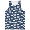Good Night Koala Pattern Print Men's Tank Top