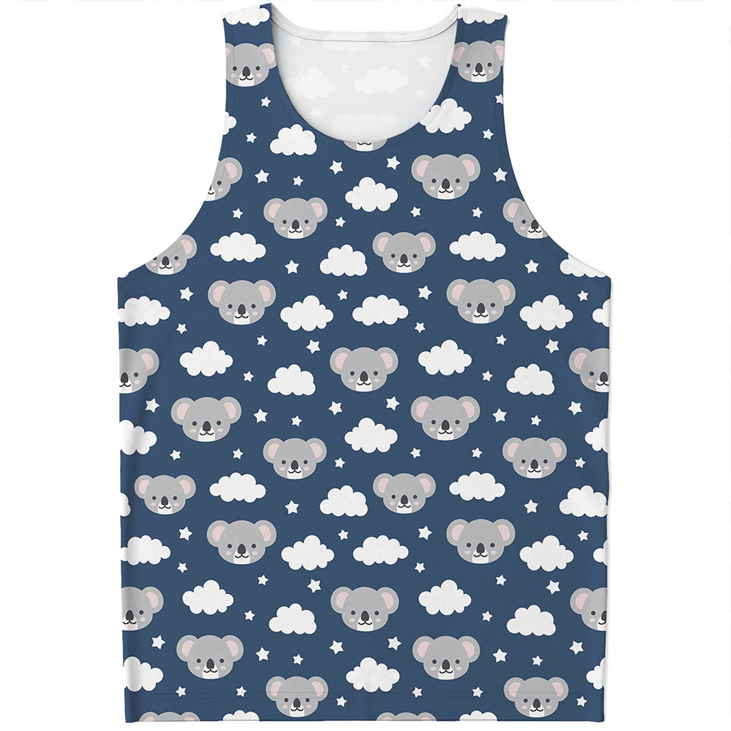 Good Night Koala Pattern Print Men's Tank Top
