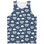 Good Night Koala Pattern Print Men's Tank Top