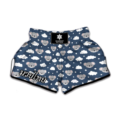 Good Night Koala Pattern Print Muay Thai Boxing Shorts