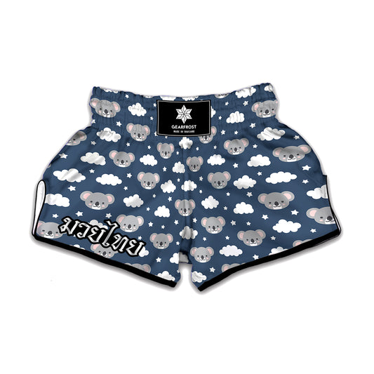 Good Night Koala Pattern Print Muay Thai Boxing Shorts