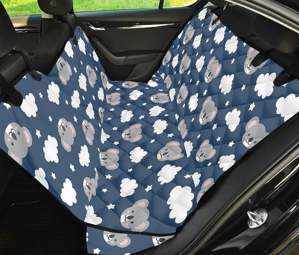 Good Night Koala Pattern Print Pet Car Back Seat Cover