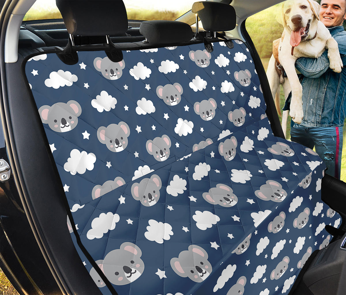 Good Night Koala Pattern Print Pet Car Back Seat Cover