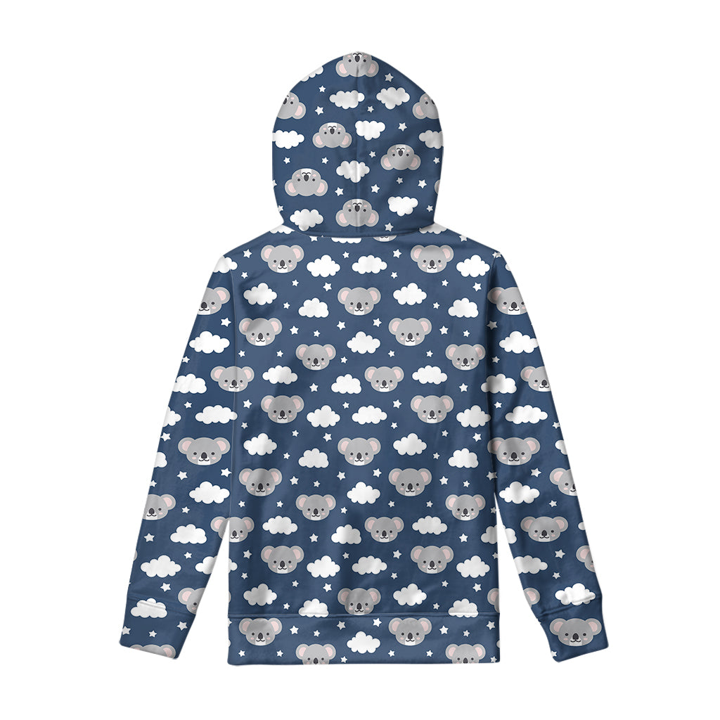 Good Night Koala Pattern Print Pullover Hoodie