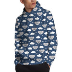 Good Night Koala Pattern Print Pullover Hoodie