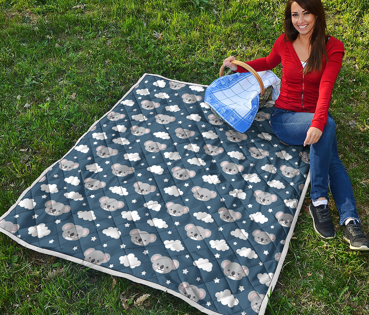 Good Night Koala Pattern Print Quilt