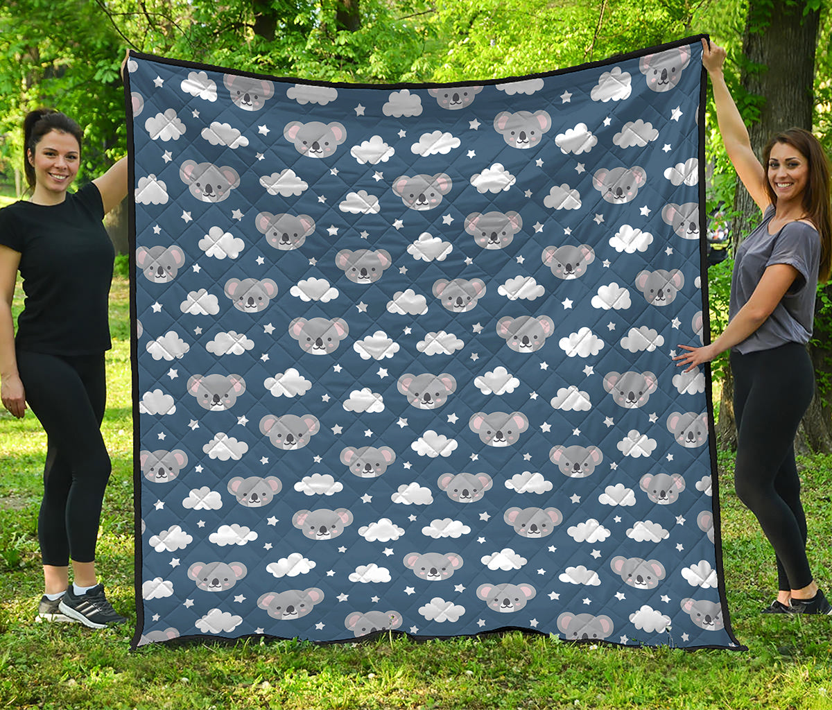 Good Night Koala Pattern Print Quilt