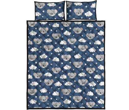 Good Night Koala Pattern Print Quilt Bed Set
