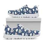 Good Night Koala Pattern Print White Sneakers