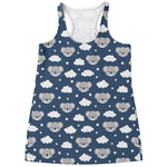 Good Night Koala Pattern Print Women's Racerback Tank Top