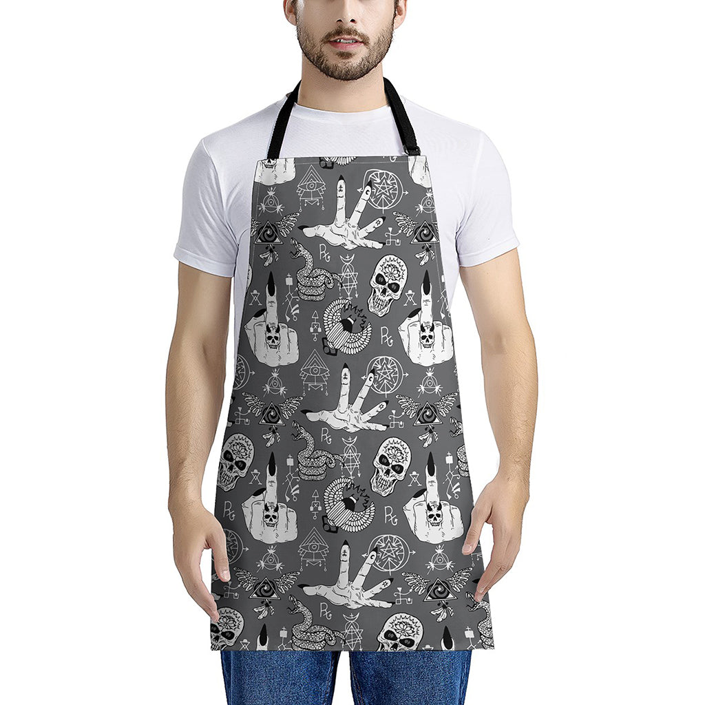 Gothic Wicca Curse Print Apron