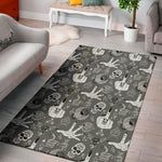 Gothic Wicca Curse Print Area Rug