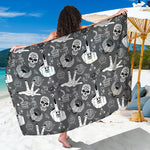 Gothic Wicca Curse Print Beach Sarong Wrap