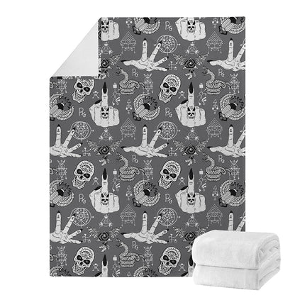 Gothic Wicca Curse Print Blanket