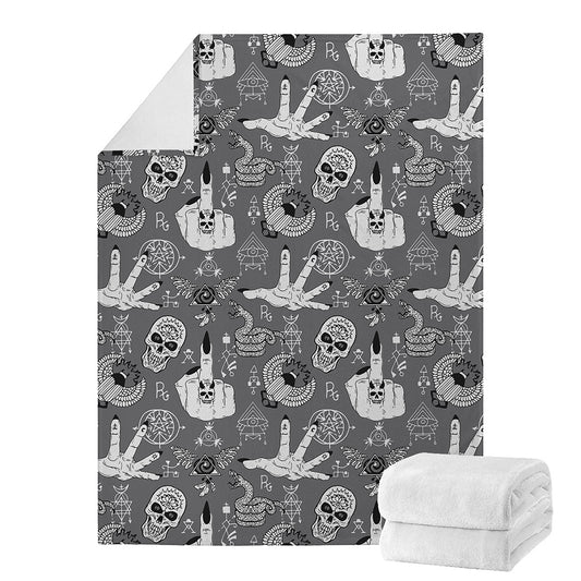 Gothic Wicca Curse Print Blanket