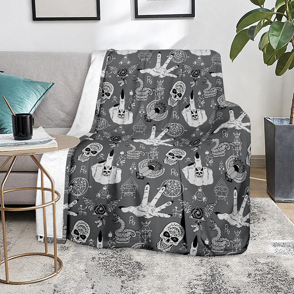 Gothic Wicca Curse Print Blanket
