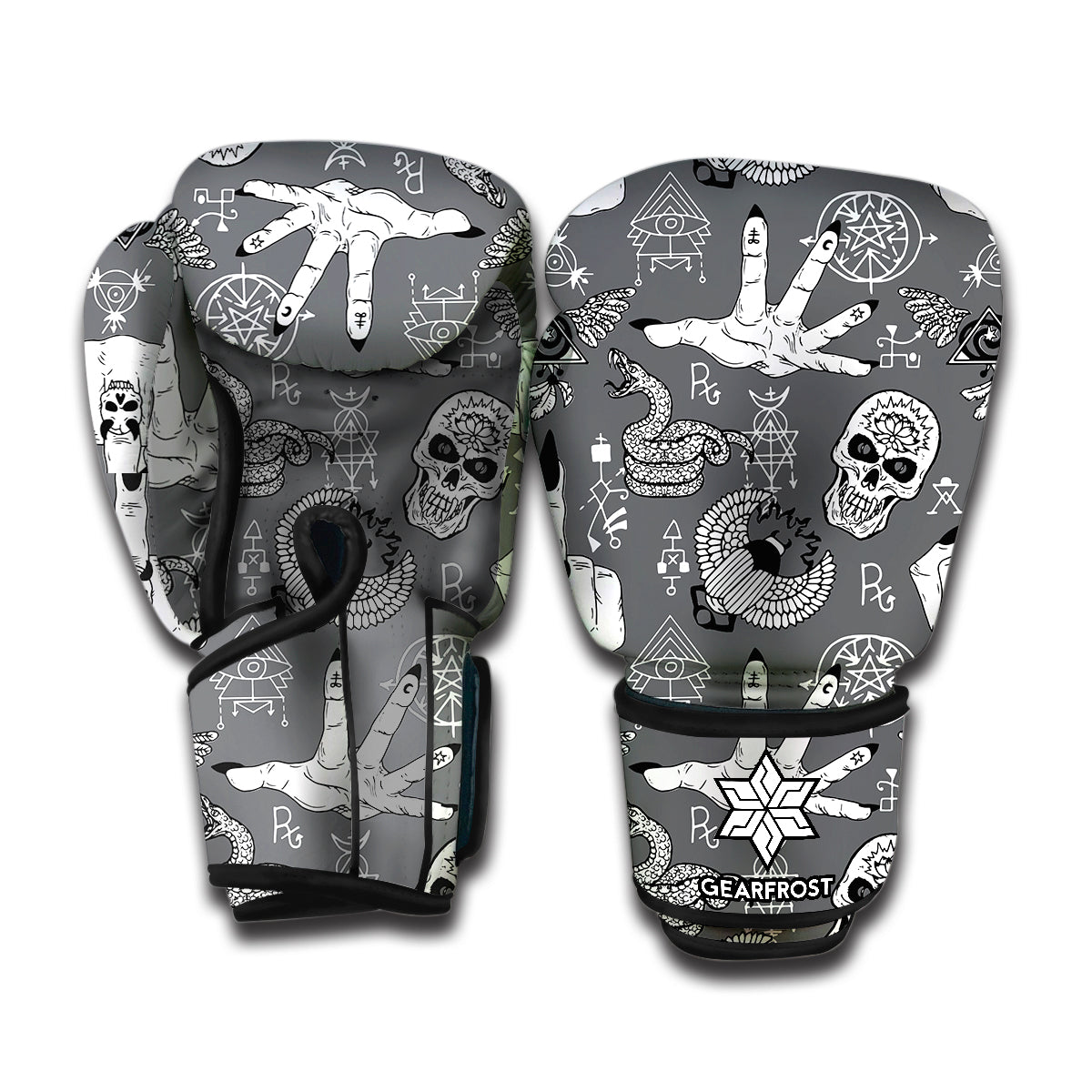 Gothic Wicca Curse Print Boxing Gloves
