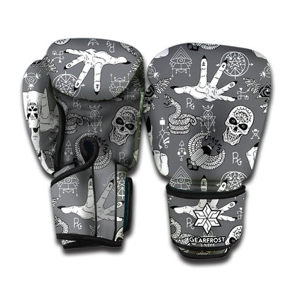 Gothic Wicca Curse Print Boxing Gloves