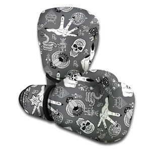 Gothic Wicca Curse Print Boxing Gloves