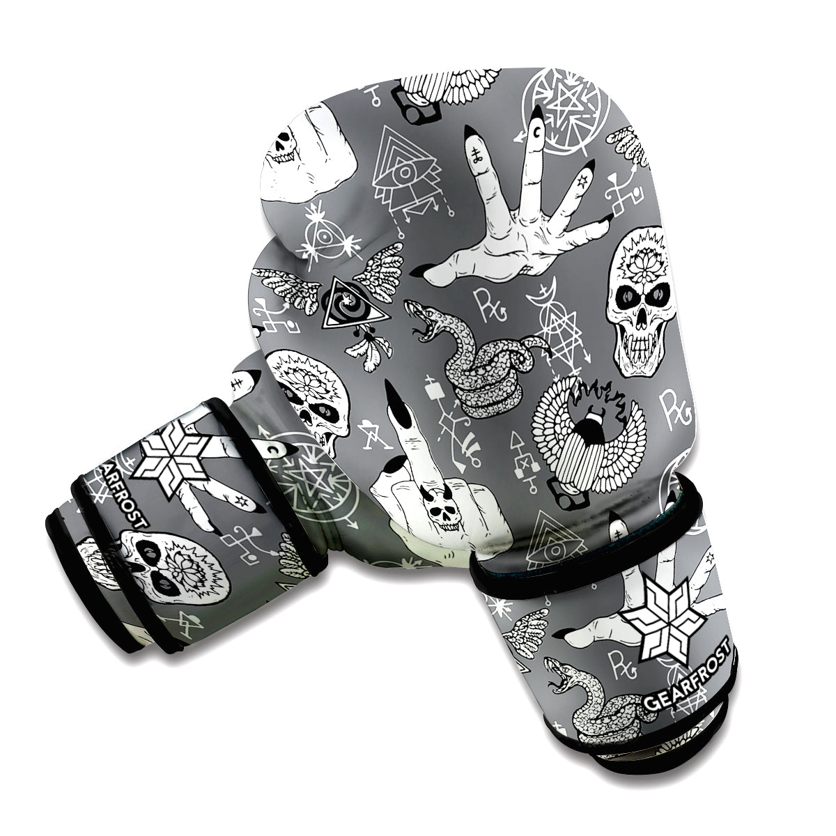 Gothic Wicca Curse Print Boxing Gloves