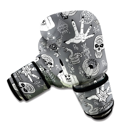 Gothic Wicca Curse Print Boxing Gloves