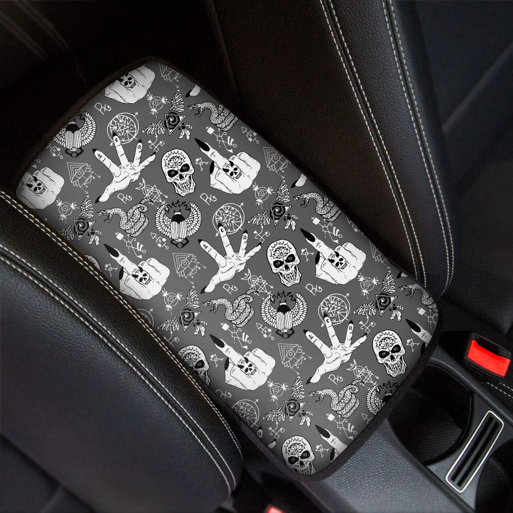 Gothic Wicca Curse Print Car Center Console Cover