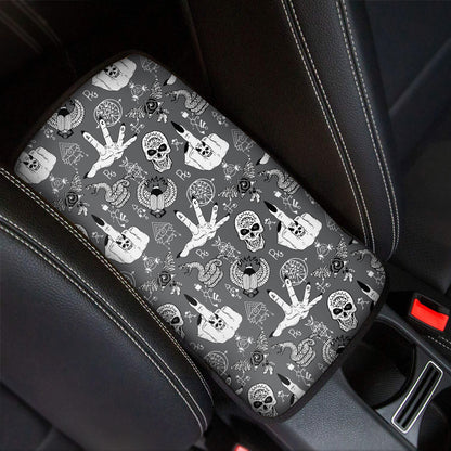 Gothic Wicca Curse Print Car Center Console Cover