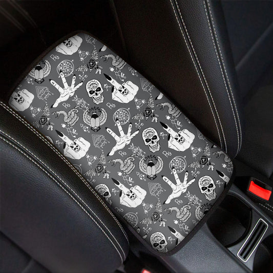 Gothic Wicca Curse Print Car Center Console Cover