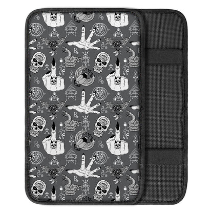 Gothic Wicca Curse Print Car Center Console Cover