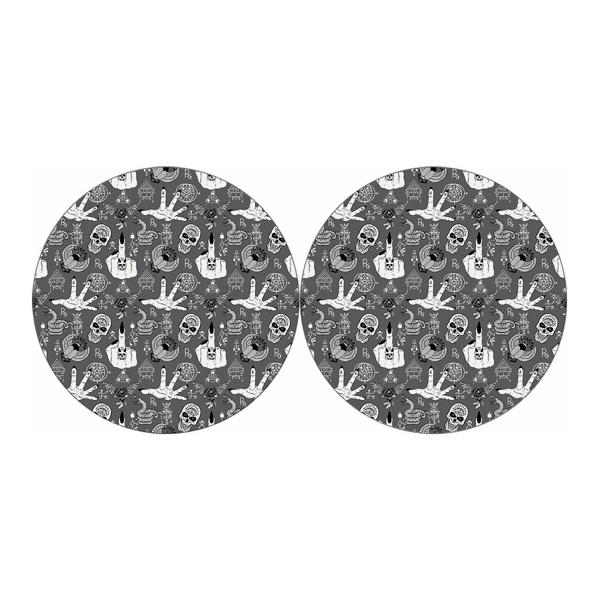 Gothic Wicca Curse Print Car Coasters
