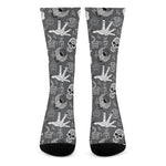 Gothic Wicca Curse Print Crew Socks