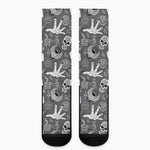 Gothic Wicca Curse Print Crew Socks