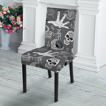 Gothic Wicca Curse Print Dining Chair Slipcover