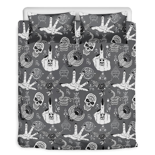 Gothic Wicca Curse Print Duvet Cover Bedding Set
