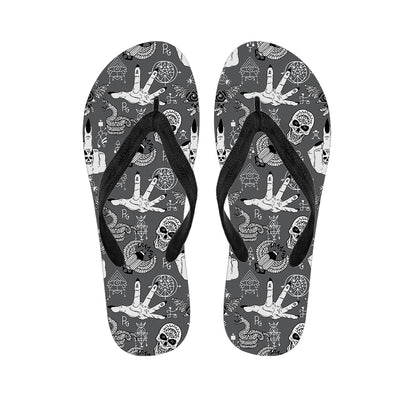Gothic Wicca Curse Print Flip Flops
