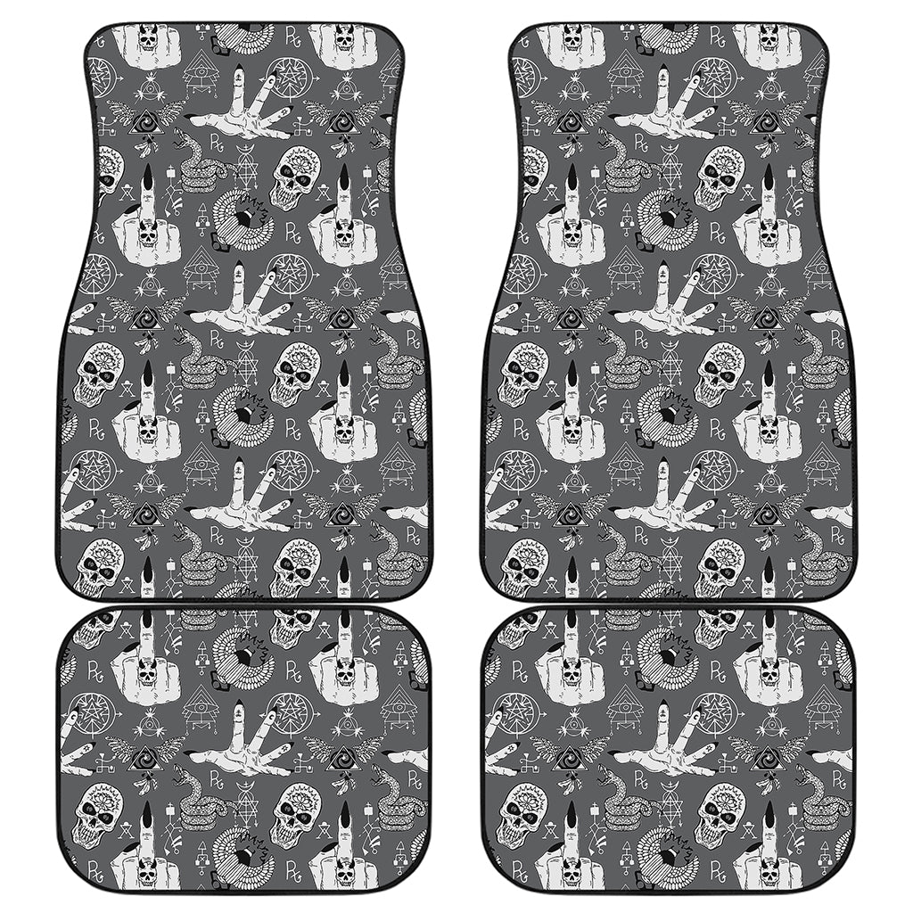 Gothic Wicca Curse Print Front and Back Car Floor Mats