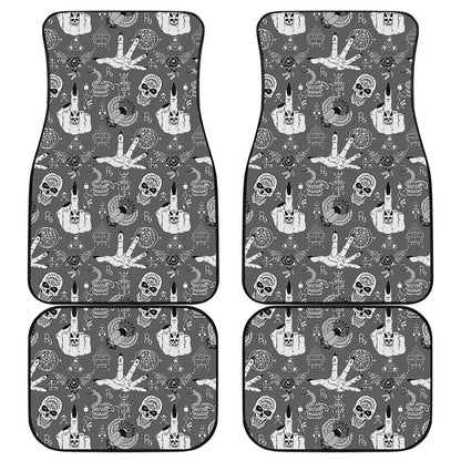 Gothic Wicca Curse Print Front and Back Car Floor Mats