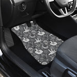 Gothic Wicca Curse Print Front and Back Car Floor Mats