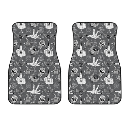 Gothic Wicca Curse Print Front Car Floor Mats