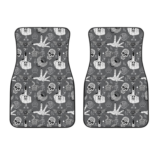Gothic Wicca Curse Print Front Car Floor Mats