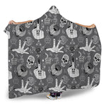 Gothic Wicca Curse Print Hooded Blanket