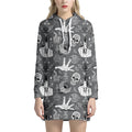 Gothic Wicca Curse Print Pullover Hoodie Dress