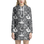 Gothic Wicca Curse Print Hoodie Dress