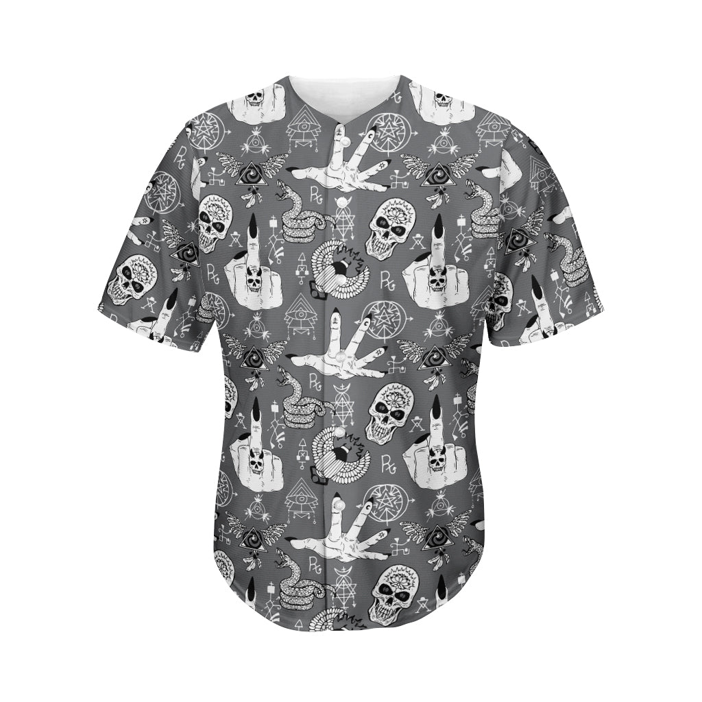 Gothic Wicca Curse Print Men's Baseball Jersey