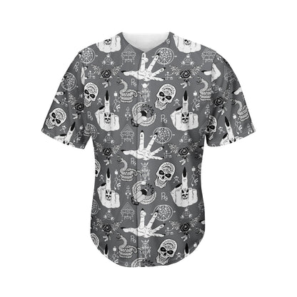 Gothic Wicca Curse Print Men's Baseball Jersey