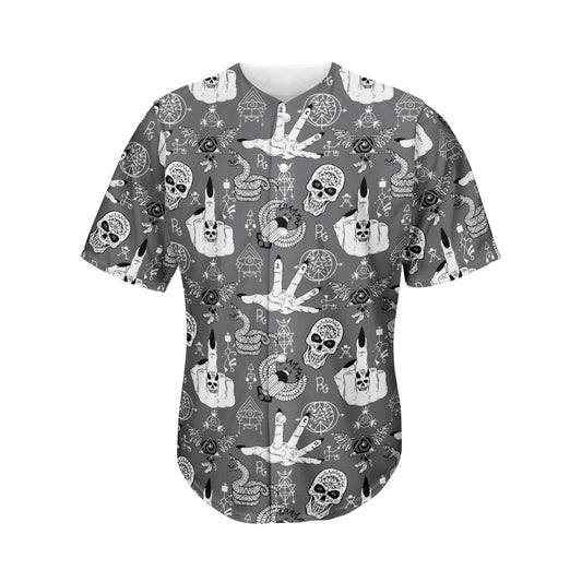 Gothic Wicca Curse Print Men's Baseball Jersey